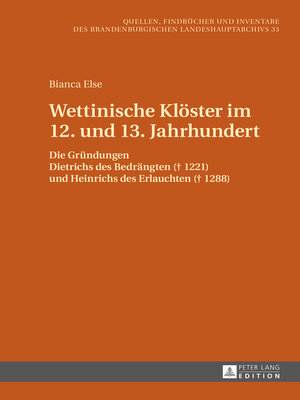cover image of Wettinische Klöster im 12. und 13. Jahrhundert
